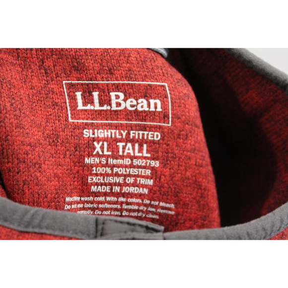 L.L. Bean Red Men Sweater Mock Neck Long Sleee Size XLT - Picture 2 of 7